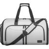 BALEINE Convertible Garment Bag with Shoe Compartment, 2 in 1 Carry on Garment Duffle Bags for Travel, Suit Bag for Men Women (Black)(Gray)
