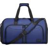 BALEINE Convertible Garment Bag with Shoe Compartment, 2 in 1 Carry on Garment Duffle Bags for Travel, Suit Bag for Men Women (Black)(Navy)