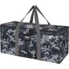 BALEINE Extra Large Storage Tote with Zippers & Carrying Handles, Heavy-Duty Oxford Fabric Moving Bags for Laundry, Space Saving, Storage, Spring Stroll(Grey Camouflage)