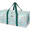 BALEINE Extra Large Storage Tote with Zippers & Carrying Handles, Heavy-Duty Oxford Fabric Moving Bags for Laundry, Space Saving, Storage, Spring Stroll(Spring Stroll)