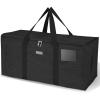 BALEINE Extra Large Storage Tote with Zippers & Carrying Handles, Heavy-Duty Oxford Fabric Moving Bags for Laundry, Space Saving, Storage, Spring Stroll(Black)