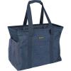 BALEINE Extra Large Utility Tote Bag with Wire Frame for Storage (Black, 22”x12”x10”)(Blue)