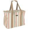 BALEINE Extra Large Utility Tote Bag with Wire Frame for Storage (Black, 22”x12”x10”)(Color Strip)
