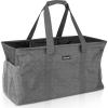 BALEINE Extra Large Utility Tote Bag with Wire Frame for Storage (Black, 22”x12”x10”)(Gray)