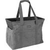 BALEINE Extra Large Utility Tote Bag with Wire Frame for Storage (Black, 22”x12”x10”)(Grey)