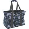 BALEINE Extra Large Utility Tote Bag with Wire Frame for Storage (Black, 22”x12”x10”)(Grey Camouflage)