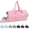 BALEINE Gym Bag for Women and Men, Duffel Bag for Sports, Gyms and Weekend Getaway, Waterproof Dufflebag with Shoe and Wet Clothes Compartments, Lightweight Carryon Gymbag (Green)(Pink)