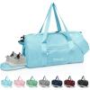 BALEINE Gym Bag for Women and Men, Duffel Bag for Sports, Gyms and Weekend Getaway, Waterproof Dufflebag with Shoe and Wet Clothes Compartments, Lightweight Carryon Gymbag (Green)(Azure)