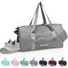 BALEINE Gym Bag for Women and Men, Duffel Bag for Sports, Gyms and Weekend Getaway, Waterproof Dufflebag with Shoe and Wet Clothes Compartments, Lightweight Carryon Gymbag (Green)(Silver)