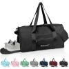 BALEINE Gym Bag for Women and Men, Duffel Bag for Sports, Gyms and Weekend Getaway, Waterproof Dufflebag with Shoe and Wet Clothes Compartments, Lightweight Carryon Gymbag (Green)(Black)