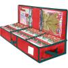 BALEINE SOFT Christmas Wrapping Paper Storage Bag, 40″ Durable PE Gift Wrap Storage Bag with Flexible Partitions and Pockets for Ribbon, Accessories (Red)(Red)