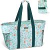 BALEINE Soft 9 Gallon Extra Large Utility Tote, Foldable Reusable Storage Bag (Color Stripe)(Spring Stroll)