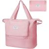 BALEINE Travel Tote Bag for Women, Weekender Carry-on Tote, Large Duffel Bag Gym Bag Overnight Bag with Wet Compartment(Pink)