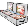 BALEINE Wrapping Paper Storage Organizer, 40″ Durable 600D Oxford Fabric Gift Wrap Storage Bag with Flexible Partitions for Ribbon, Holiday Accessories (Gray)(Grey)