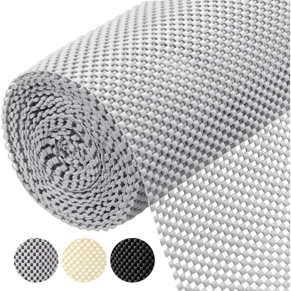 imageBALEINE Cabinet Liner Drawer and Shelf Liner for Kitchen Cabinets NonAdhesive NonSlip Protect Desks Cupboard Drawers Shelves Tableware 12 in x 10 Ft BeigeGray