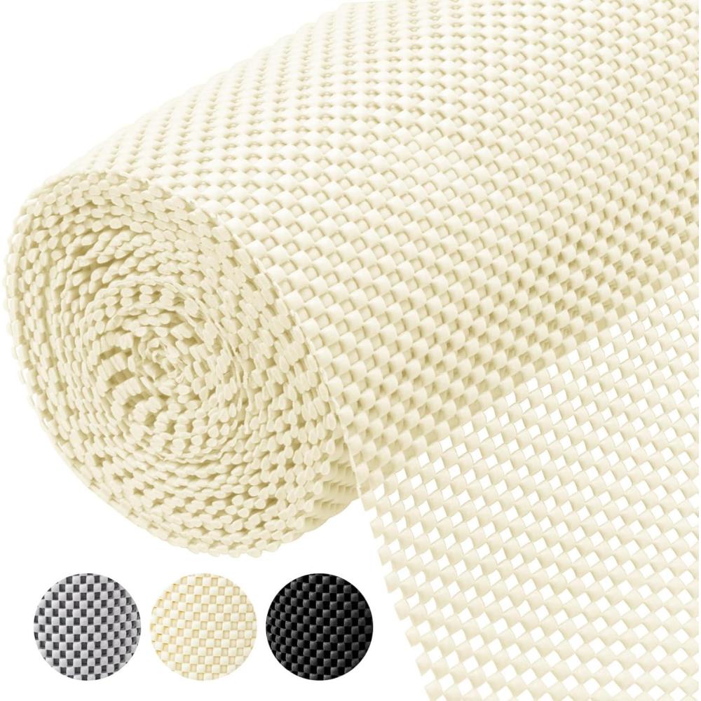 imageBALEINE Cabinet Liner Drawer and Shelf Liner for Kitchen Cabinets NonAdhesive NonSlip Protect Desks Cupboard Drawers Shelves Tableware 12 in x 10 Ft BeigeBeige