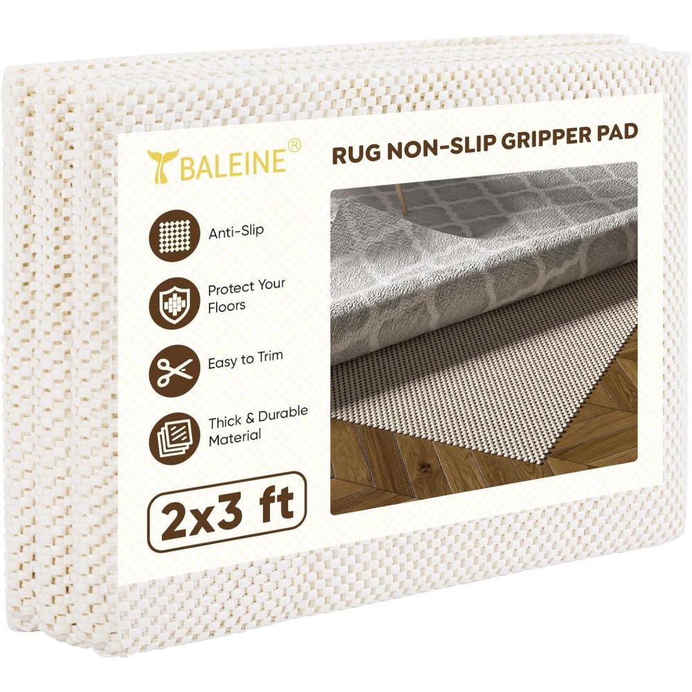 imageBALEINE Non Slip Rug Pad Rug Gripper for Hardwood Floors Extra Thick Non Slip Mat Under Carpet 9x123 x 2 Rectangular