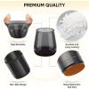 BALEINE 16 Pack Silicone Chair Leg Floor Protectors, Stool Leg Protectors Cap, Non-Slip Chair Leg Caps for Hardwood Floors (Clear & Small (Square), 16 Pack)(Black & Small)