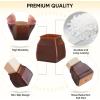 BALEINE 16 Pack Silicone Chair Leg Floor Protectors, Stool Leg Protectors Cap, Non-Slip Chair Leg Caps for Hardwood Floors (Clear & Small (Square), 16 Pack)(Brown & Large (Square))