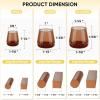 BALEINE 16 Pack Silicone Chair Leg Floor Protectors, Stool Leg Protectors Cap, Non-Slip Chair Leg Caps for Hardwood Floors (Clear & Small (Square), 16 Pack)(Brown & Small)