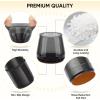 BALEINE 16 Pack Silicone Chair Leg Floor Protectors, Stool Leg Protectors Cap, Non-Slip Chair Leg Caps for Hardwood Floors (Clear & Small (Square), 16 Pack)(Black & Large)