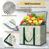 BALEINE 2Pk Insulated Reusable Grocery Bags, Collapsible Cooler Bag for Groceries, Heavy Duty Large Insulated Bag (16”x9”x13”, Spring Stroll)(Antique Foliage)