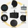 BALEINE 2Pk Insulated Reusable Grocery Bags, Collapsible Cooler Bag for Groceries, Heavy Duty Large Insulated Bag (16”x9”x13”, Spring Stroll)(Charcoal Black)