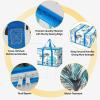 BALEINE 2Pk Insulated Reusable Grocery Bags, Collapsible Cooler Bag for Groceries, Heavy Duty Large Insulated Bag (16”x9”x13”, Spring Stroll)(Island Breeze)