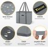 BALEINE 3Pk Reusable Grocery Bags, Foldable Shopping Bags for Groceries with Reinforced Bottom & Handles (Black)(Gray)