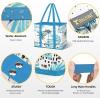 BALEINE 3Pk Reusable Grocery Bags, Foldable Shopping Bags for Groceries with Reinforced Bottom & Handles (Black)(Island Breeze)