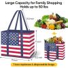 BALEINE 3Pk Reusable Grocery Bags, Foldable Shopping Bags for Groceries with Reinforced Bottom & Handles (Black)(Patriot Celebration)
