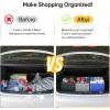 BALEINE 3Pk Reusable Grocery Bags, Foldable Shopping Bags for Groceries with Reinforced Bottom & Handles (Black)(Red)