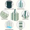 BALEINE 4 PK Grocery Bags Reusable Shopping Bags with Reinforced Bottom, Heavy Duty Foldable Tote Bags (Grey)(Antique Folidage)
