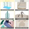 BALEINE 4 PK Grocery Bags Reusable Shopping Bags with Reinforced Bottom, Heavy Duty Foldable Tote Bags (Grey)(Clover)