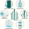 BALEINE 4 PK Grocery Bags Reusable Shopping Bags with Reinforced Bottom, Heavy Duty Foldable Tote Bags (Grey)(Clover)