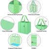 BALEINE 4 PK Grocery Bags Reusable Shopping Bags with Reinforced Bottom, Heavy Duty Foldable Tote Bags (Grey)(Light Green)