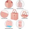 BALEINE 4 PK Grocery Bags Reusable Shopping Bags with Reinforced Bottom, Heavy Duty Foldable Tote Bags (Grey)(Pink)