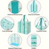 BALEINE 4 PK Grocery Bags Reusable Shopping Bags with Reinforced Bottom, Heavy Duty Foldable Tote Bags (Grey)(Spring Stroll)