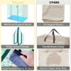 BALEINE 4 PK Grocery Bags Reusable Shopping Bags with Reinforced Bottom, Heavy Duty Foldable Tote Bags (Grey)(Spring Stroll)