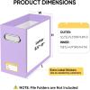 BALEINE File Organizer Box, Cardboard File Folder Organizer with Handle for Letter Size, Portable Collapsible Hanging Filing Box for Home Office Document Storage (2 Pack, Black)(Lavender)