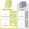 BALEINE File Organizer Box, Cardboard File Folder Organizer with Handle for Letter Size, Portable Collapsible Hanging Filing Box for Home Office Document Storage (2 Pack, Black)(Yellow)