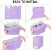 BALEINE File Organizer Box, Cardboard File Folder Organizer with Handle for Letter Size, Portable Collapsible Hanging Filing Box for Home Office Document Storage (2 Pack, Black)(Lavender)