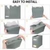 BALEINE File Organizer Box, Cardboard File Folder Organizer with Handle for Letter Size, Portable Collapsible Hanging Filing Box for Home Office Document Storage (2 Pack, Black)(Grey)
