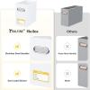 BALEINE File Organizer Box, Cardboard File Folder Organizer with Handle for Letter Size, Portable Collapsible Hanging Filing Box for Home Office Document Storage (2 Pack, Black)(White)