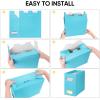 BALEINE File Organizer Box, Cardboard File Folder Organizer with Handle for Letter Size, Portable Collapsible Hanging Filing Box for Home Office Document Storage (2 Pack, Black)(Blue)