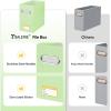 BALEINE File Organizer Box, Cardboard File Folder Organizer with Handle for Letter Size, Portable Collapsible Hanging Filing Box for Home Office Document Storage (2 Pack, Black)(Green)