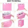 BALEINE File Organizer Box, Cardboard File Folder Organizer with Handle for Letter Size, Portable Collapsible Hanging Filing Box for Home Office Document Storage (2 Pack, Black)(Pink)