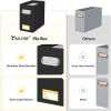 BALEINE File Organizer Box, Cardboard File Folder Organizer with Handle for Letter Size, Portable Collapsible Hanging Filing Box for Home Office Document Storage (2 Pack, Black)(Black)
