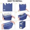 BALEINE File Organizer Box, Cardboard File Folder Organizer with Handle for Letter Size, Portable Collapsible Hanging Filing Box for Home Office Document Storage (2 Pack, Black)(Navy)