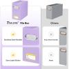 BALEINE File Organizer Box, Cardboard File Folder Organizer with Handle for Letter Size, Portable Collapsible Hanging Filing Box for Home Office Document Storage (2 Pack, Black)(Lavender)